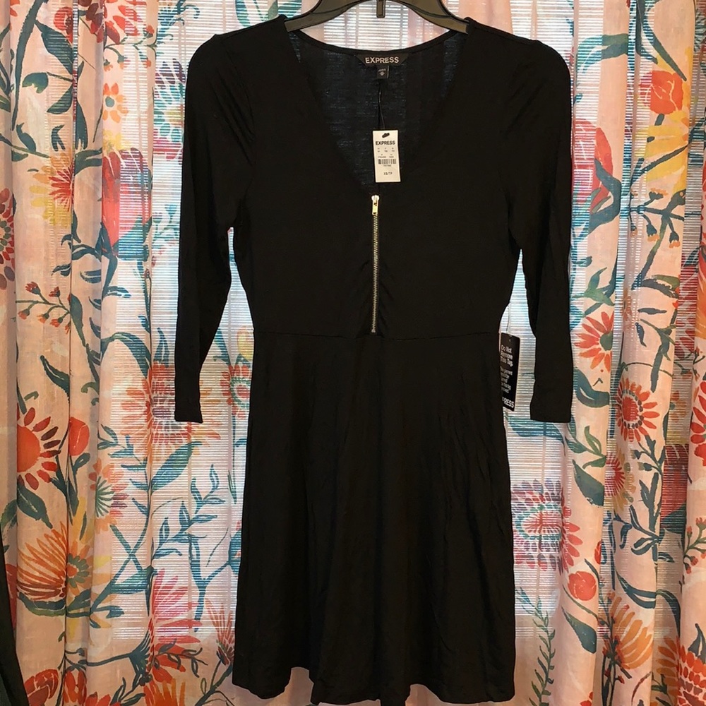 Express black skater dress NWT
